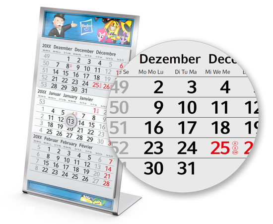 Tischkalender Desktop 3 Steel