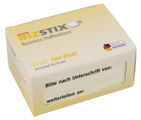 BIZSTIX® Business Haftnotizen "Bitte nach Unterschrift von ... weiterleiten an"