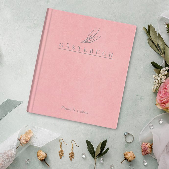 Gästebuch Hochzeit Rosa