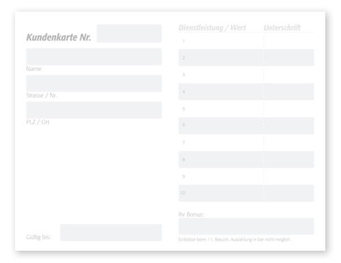 Kundenkarte "Wohlbefinden"