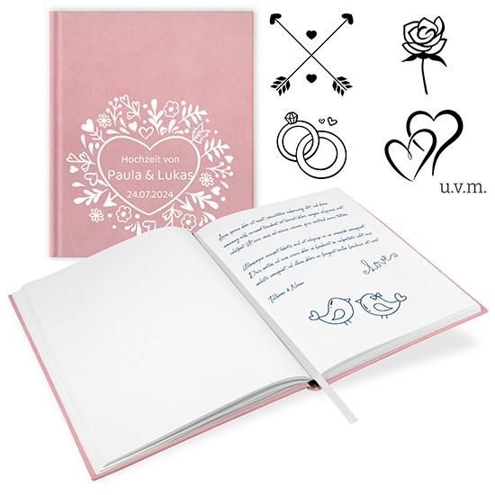 Gästebuch Hochzeit Rosa