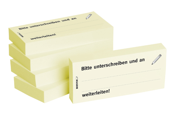 BIZSTIX® Business Haftnotizen "Bitte unterschreiben und an ... weiterleiten!"