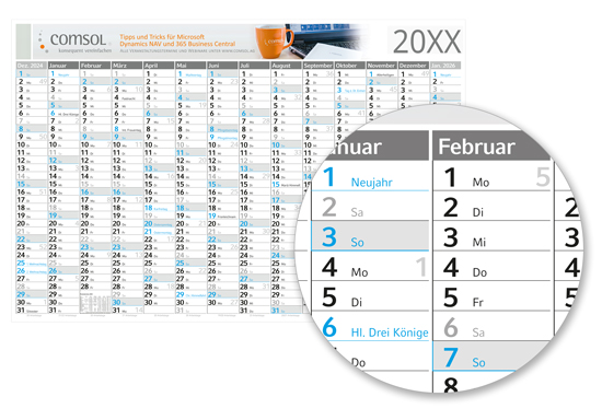 Posterkalender Big 14 blue