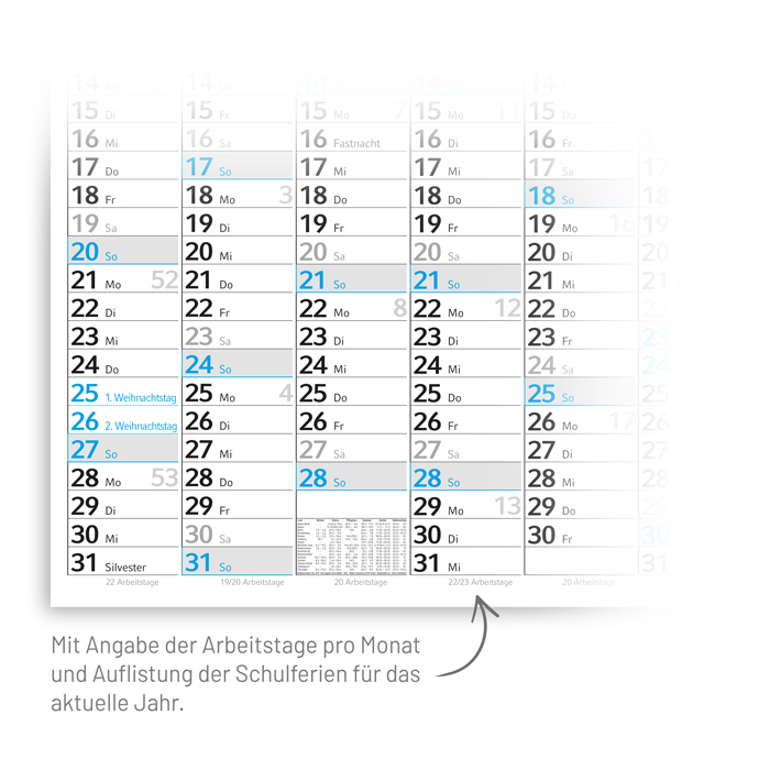 Posterkalender Classic 14 blue