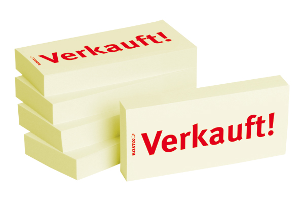 BIZSTIX® Business Haftnotizen "Verkauft!"