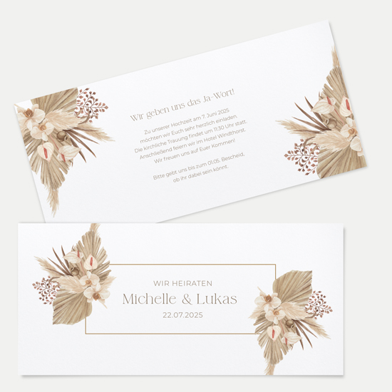 Postkarten DIN lang im Querformat 210 x 98 mm - Boho "Golden Haze" - PDLQ-24001-B-02