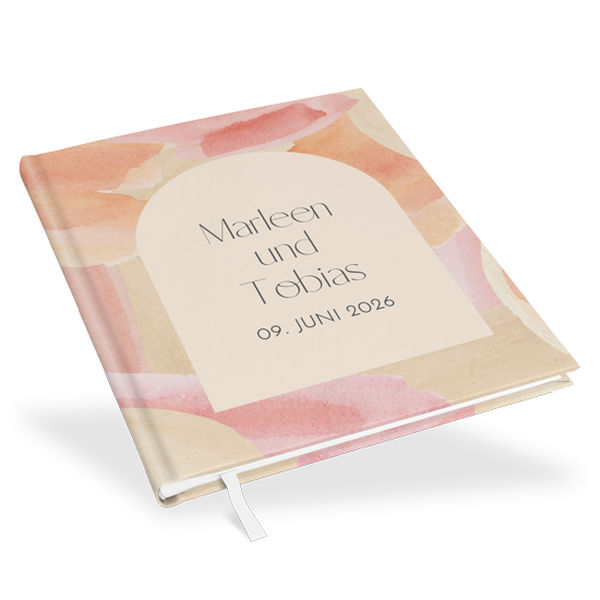 Erinnerungsbuch Hochzeit - Aquarell "sunset stroke" - EBH-25001-A-06