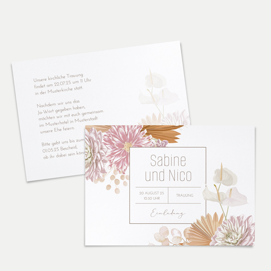 Postkarte DIN A6 im Querformat - Floral "Terracotta Blossom" - PKQ-24001-F-04