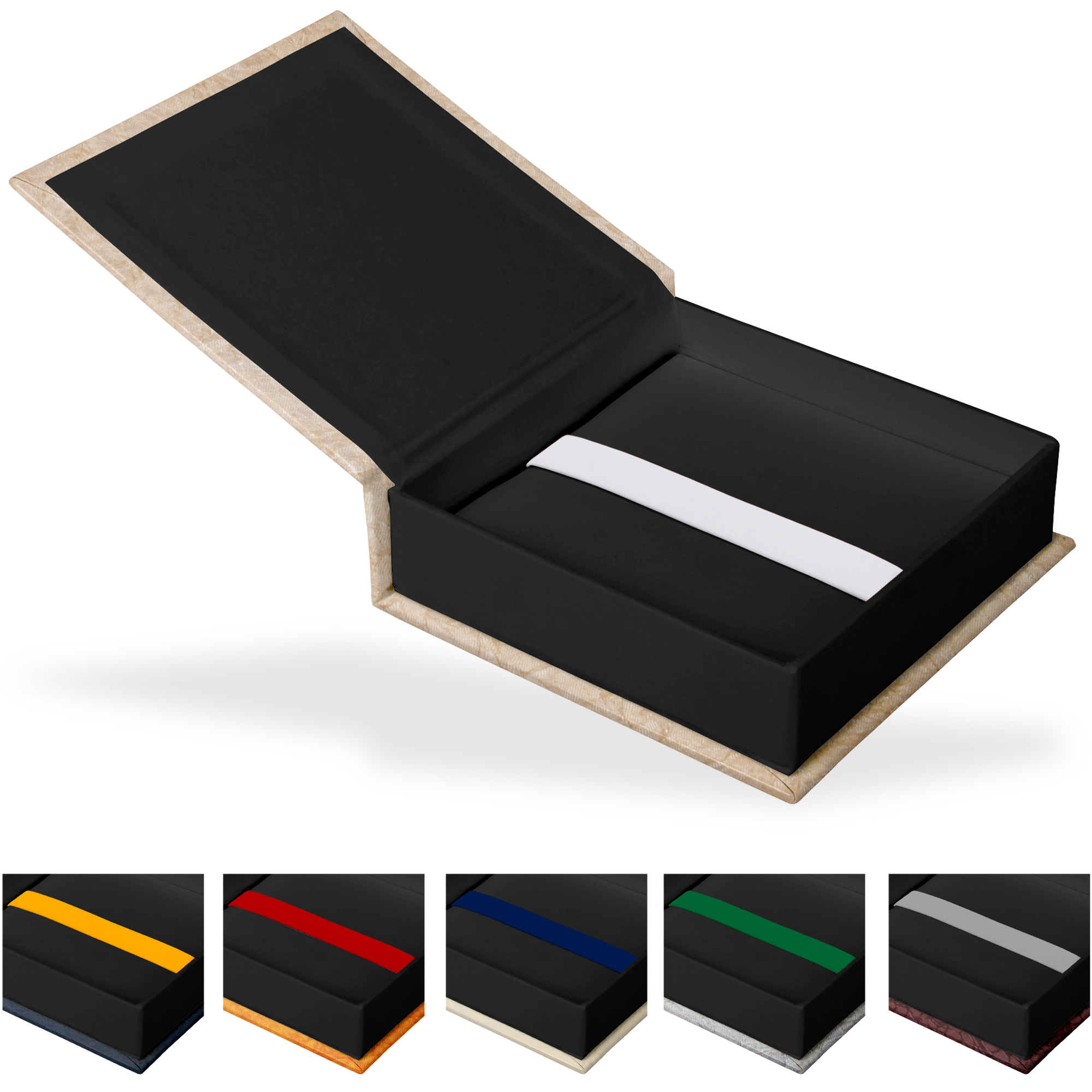 USB-Klappschachtel 11 x 11 cm, Innenschachtel und Inlay schwarz - SCH-IS-USB-10x10