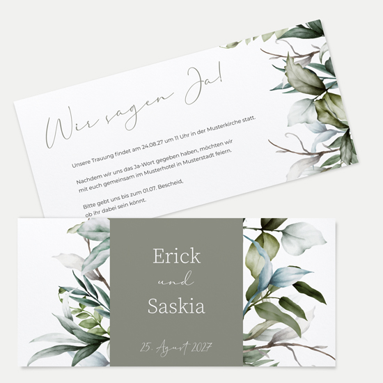 Postkarten DIN lang im Querformat 210 x 98 mm - Greenery "Pure Greenery" - PDLQ-24001-G-08