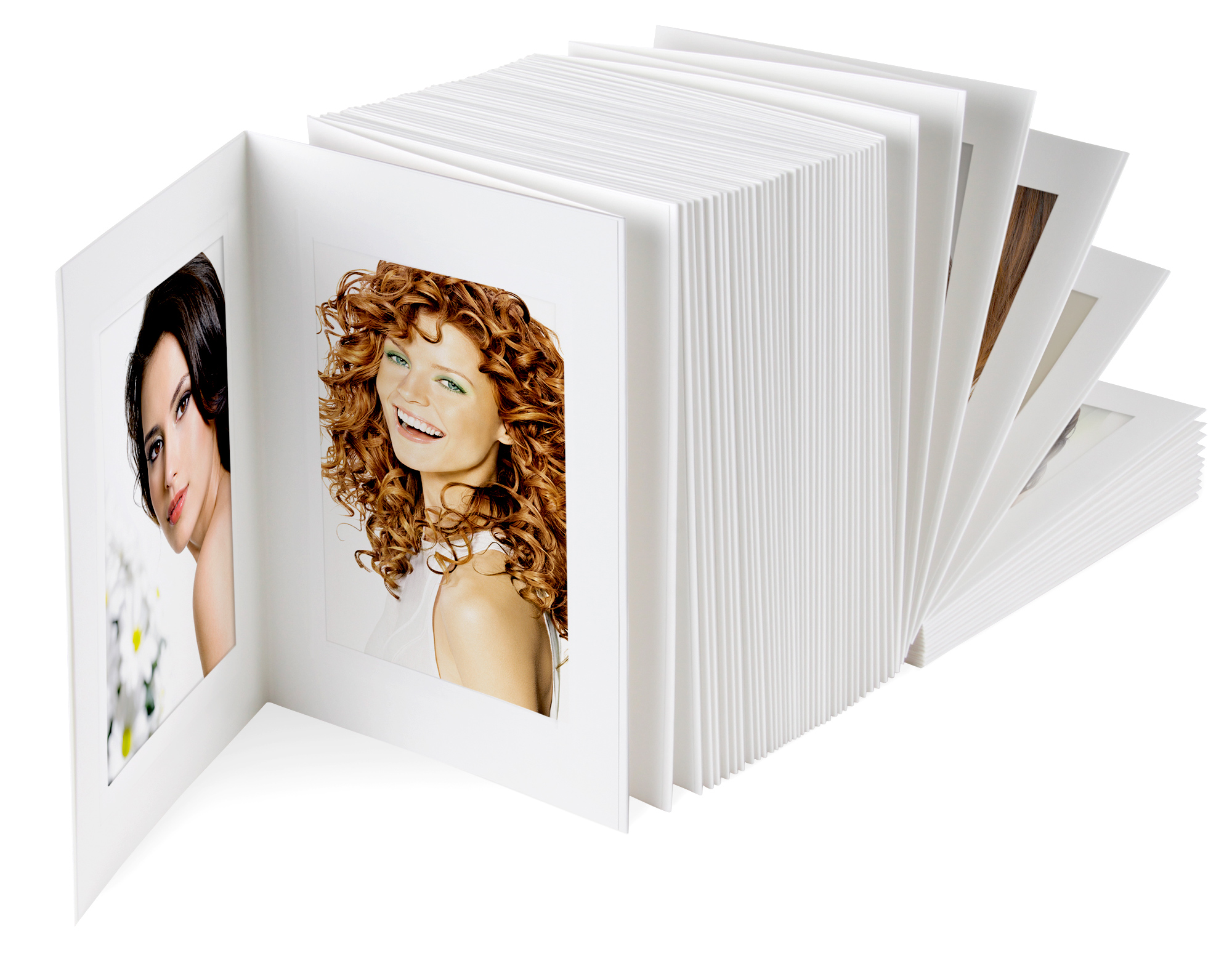 Endlosleporello Offset Weiß / Leinen Weiß für Bilder im Format 10 x 15 cm (14,6 x 19,4 cm) - L-201531-R