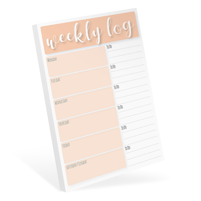 "Weekly Log", Notizblock DIN A6 - 100105024004