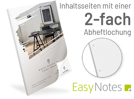 Notizblock A5 mit Umschlag + Abheftlochung, Bindung links - 100205024004
