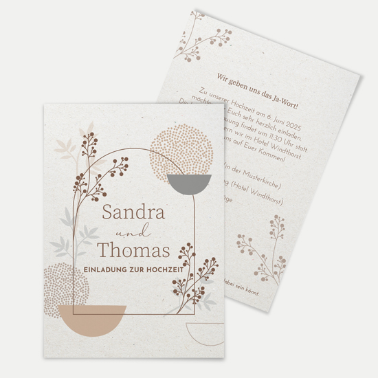 Postkarte DIN A6 im Hochformat - Boho "Stone Bloom" - PKH-24001-B-05