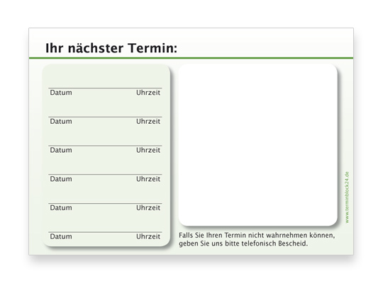 Terminzettel Classic #4 grün - 1203040603
