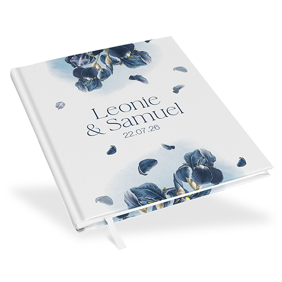 Erinnerungsbuch Hochzeit - Floral "Blue Petal" - EBH-25001-F-06