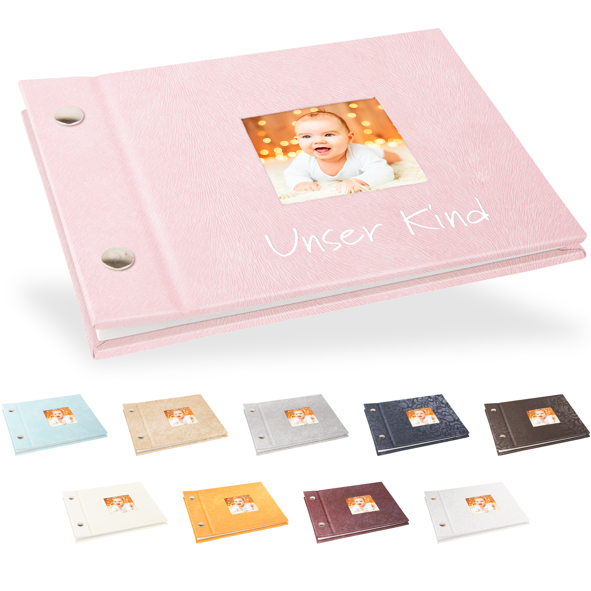 Portraitalbum Trend-Line, Format 16 x 13 cm, mit Bildausschnitt, Weiß - TLD-LW-1313
