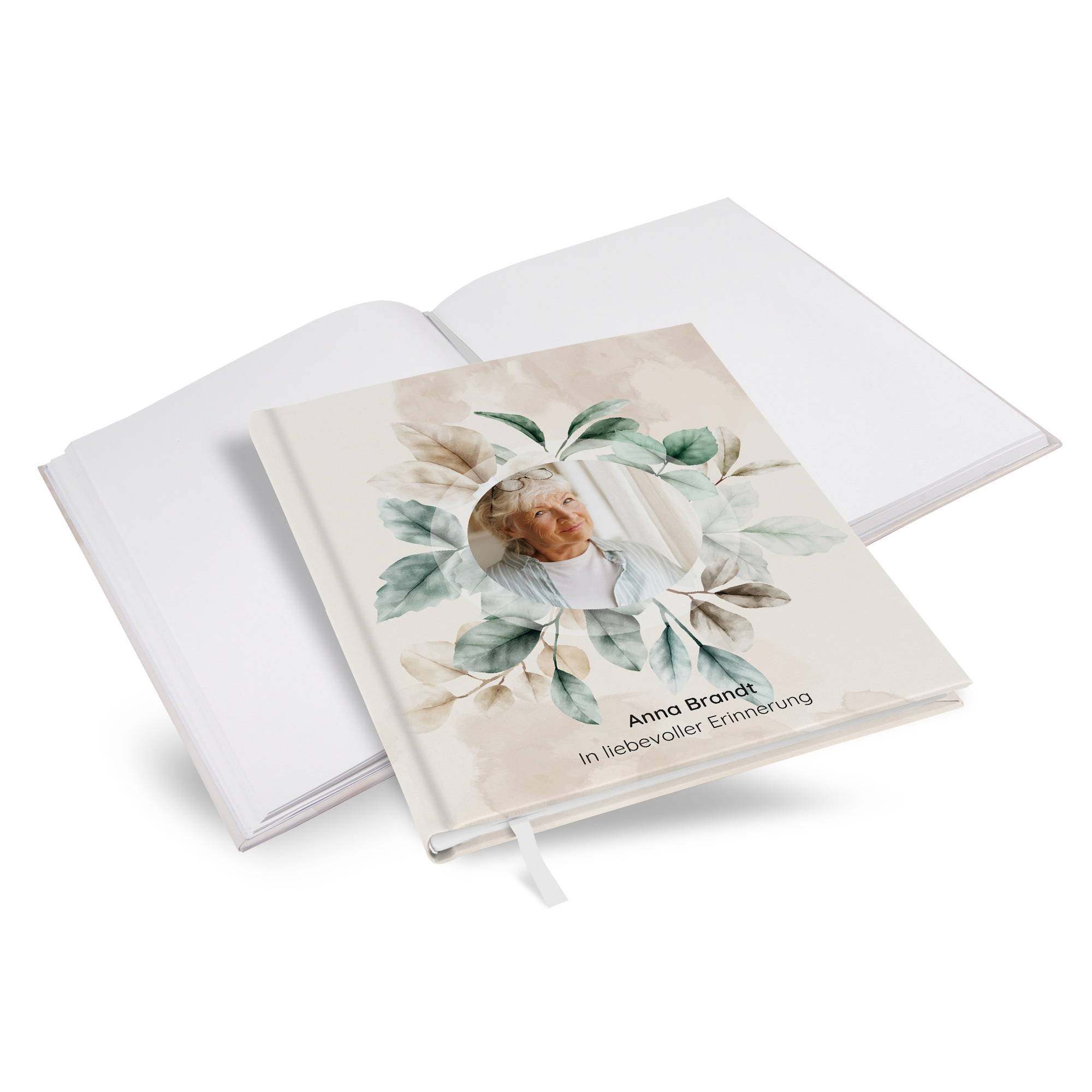 Kondolenzbuch - leaf & taupe - KB-25001-A-02