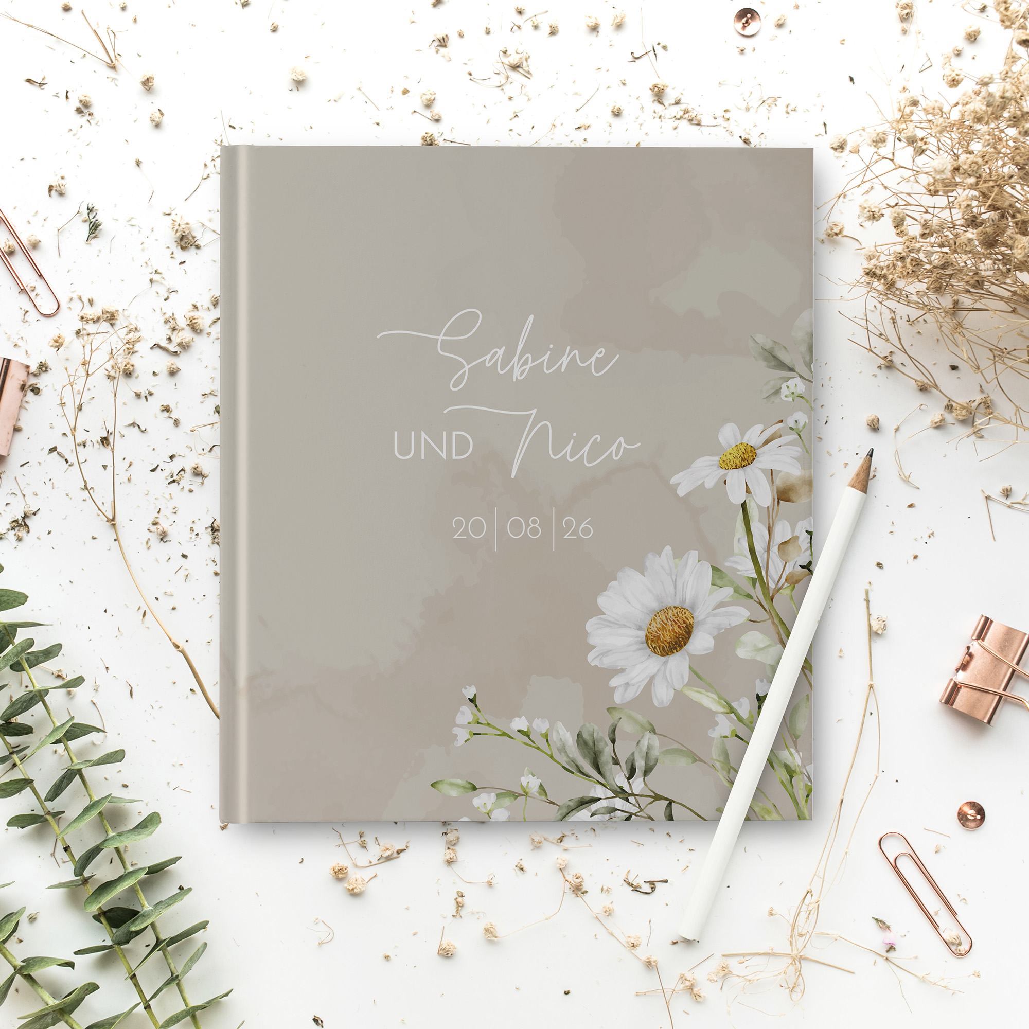 Erinnerungsbuch Hochzeit - Floral "daisy field"