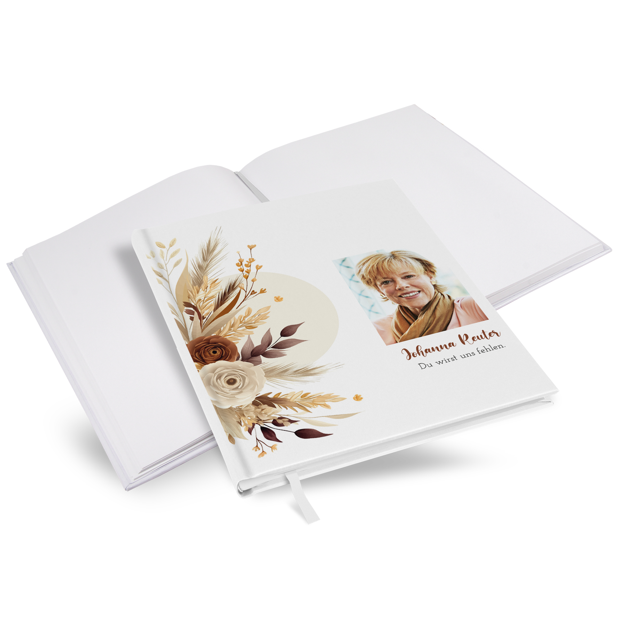 Kondolenzbuch -  Boho "earth bouquet" - KB-25001-B-04