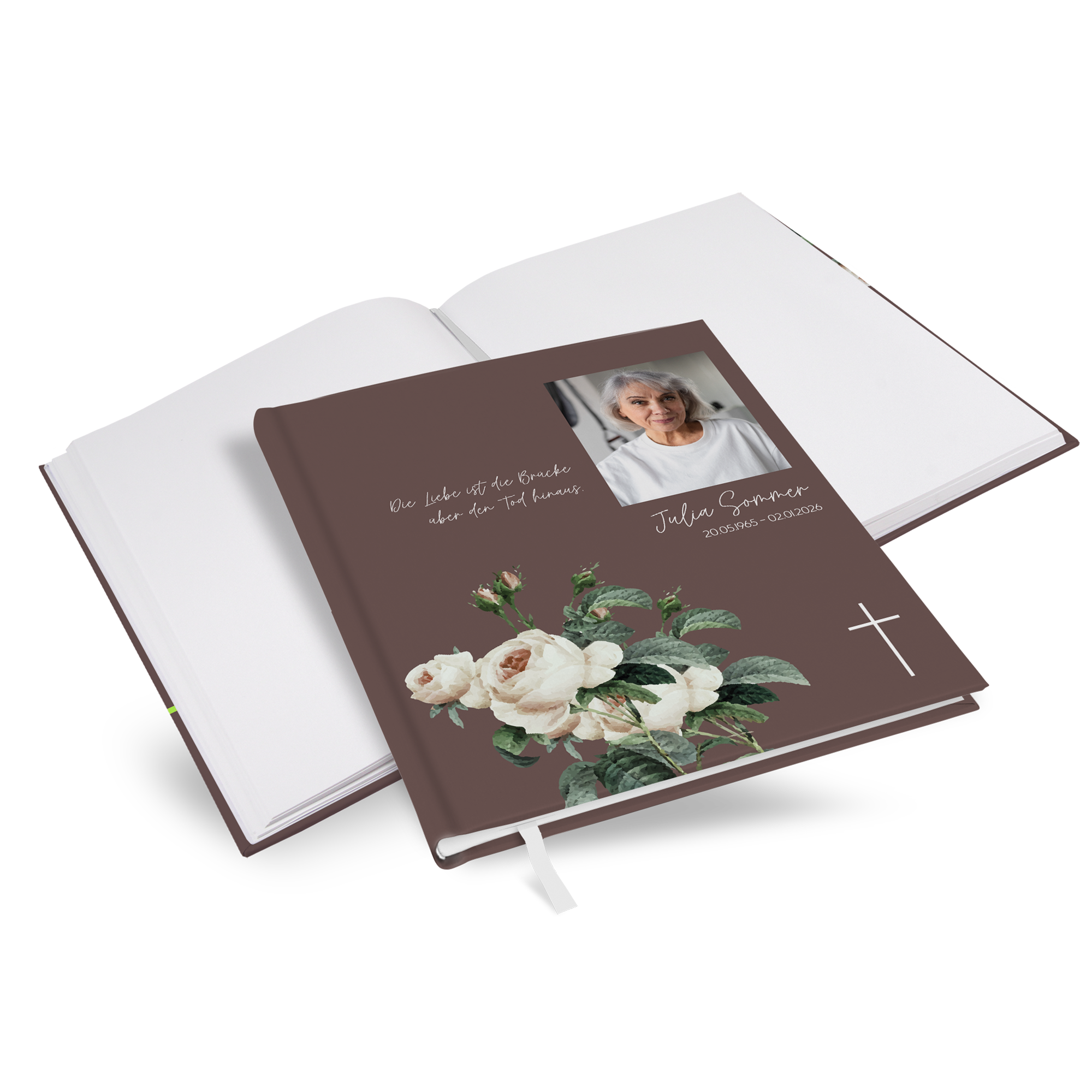 Kondolenzbuch - Antique Rose - KB-25001-F-11
