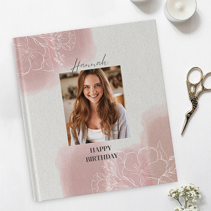 Gästebuch Geburtstag - Aquarell - "dusty bloom"