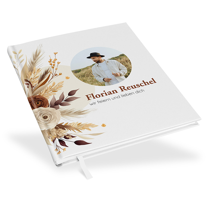 Gästebuch Geburtstag - Boho "Earth Bouquet"