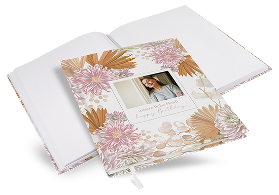 Gästebuch Geburtstag - Floral "Terracotta Blossom" - GBG-25001-F-04