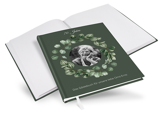 Gästebuch Geburtstag - Greenery "Tropical Frame" - GBG-25001-G-10