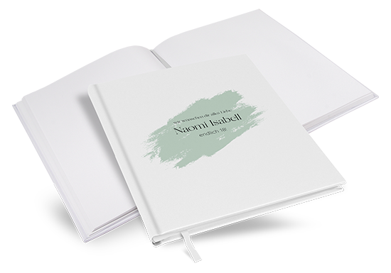 Gästebuch Geburtstag - Minimalistisch "Mint Brush" - GBG-25001-M-15