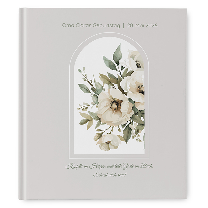 Gästebuch Geburtstag - Vintage "Ivory Garden"