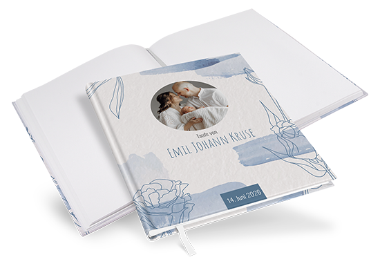 Gästebuch Taufe - Aquarell - "midnight petals" - GBT-25001-A-07
