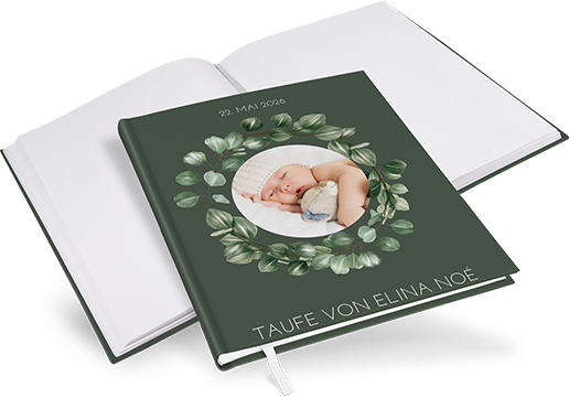 Gästebuch Taufe - Greenery "Tropical Frame" - GBT-25001-G-10